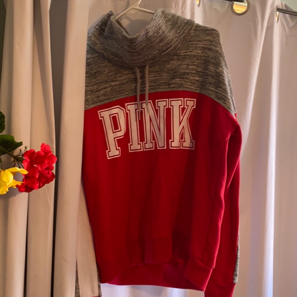 Pink brand cowl neck hoodie